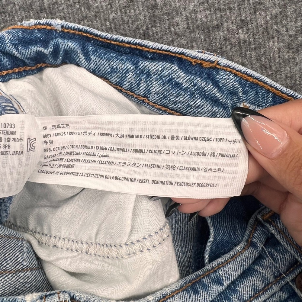 Abercrombie & Fitch The 90s Straight Crop Ultra High Rise Light Wash Jeans 27 4S - Picture 9 of 13